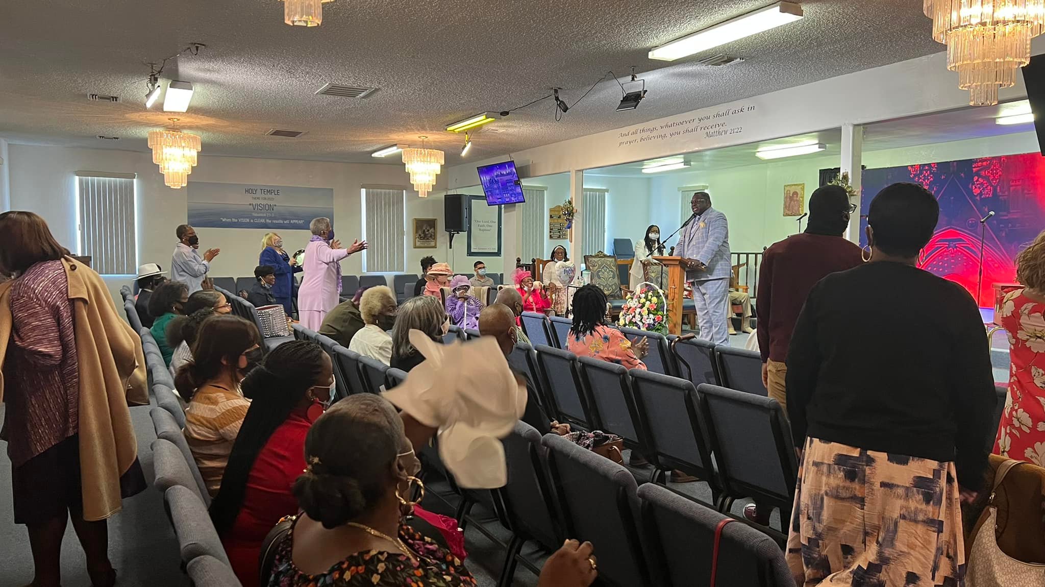 People gathered in a bright modern space